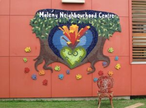 community mosaic installed on site at the Maleny Neighbourhood Centre