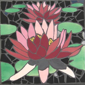 Lotus pond Australian Native Wildflowers mosaic murals