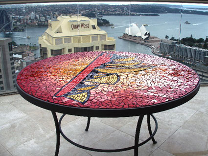 Sydney Opera House mosaic dining table
