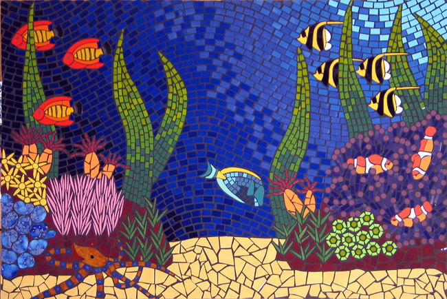 tropicolour mosaic colourful underwater scene