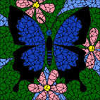 Blue Butterfly mosaic design