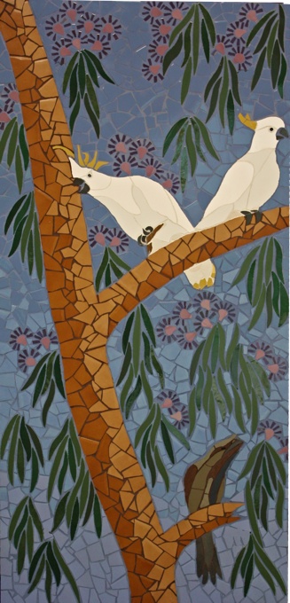 Australian native birds mosaic cockatoo
