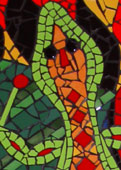 Coloured Gecko mosaic mural head