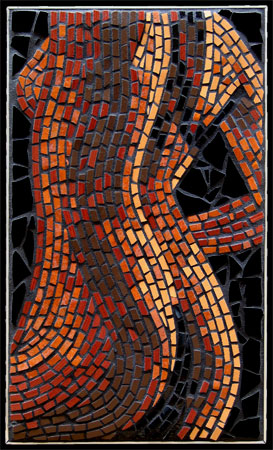 Elemental Nudes mosaic mural set earth