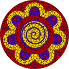 Funky spiral red mosaic design
