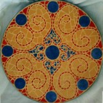 hearts mosaic design as a tabletop