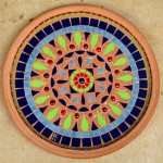 ceramic mosaic arranged as a kaleidoscope