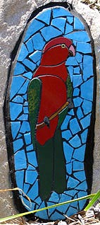 king parrot mosaic installation