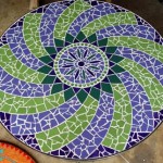 Marrakech inspired mosaic design in green and purple