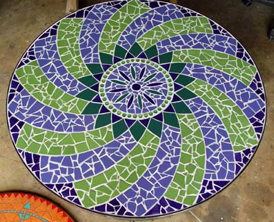 Marrakech inspired mosaic design in green and purple