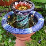 colourful ceramic mosaic water feature
