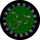 Om Green mosaic design