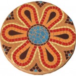 psychedelic daisy design in ceramic mosaic