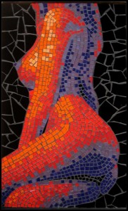 nude mosaic in mosaic red and purple shades