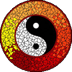 Yin & Yang Red mosaic design