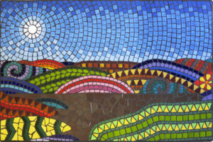 Lake baroon mosaic mural completed and grouted