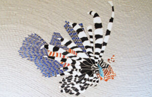 lionfish mosaic closeup on completion