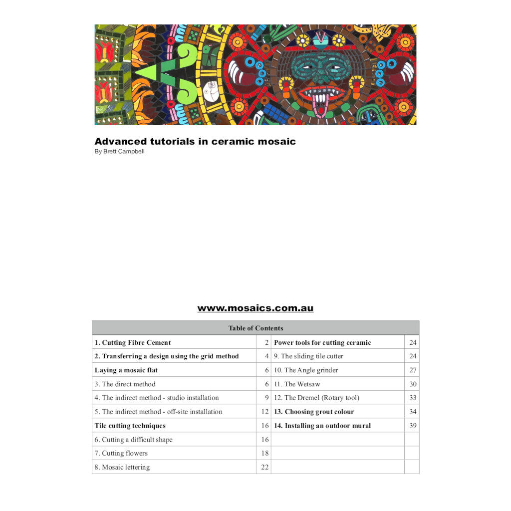 Front page of advanced tutorials eBook including contents