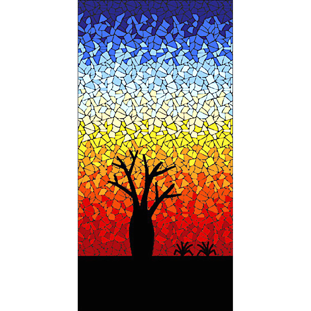 Baobab sunset mosaic kit design for instruction booklet