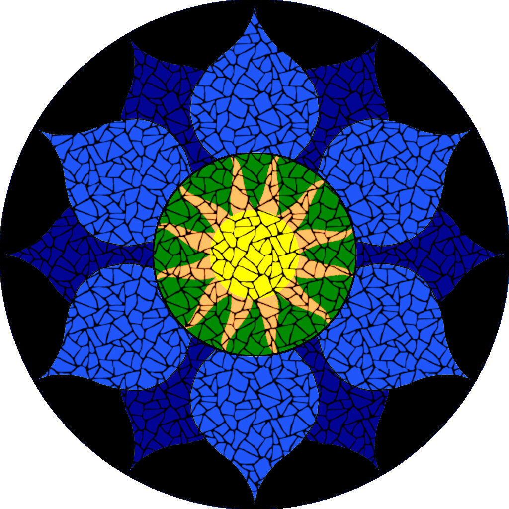 Root chakra mosaic kit design for instruction booklet