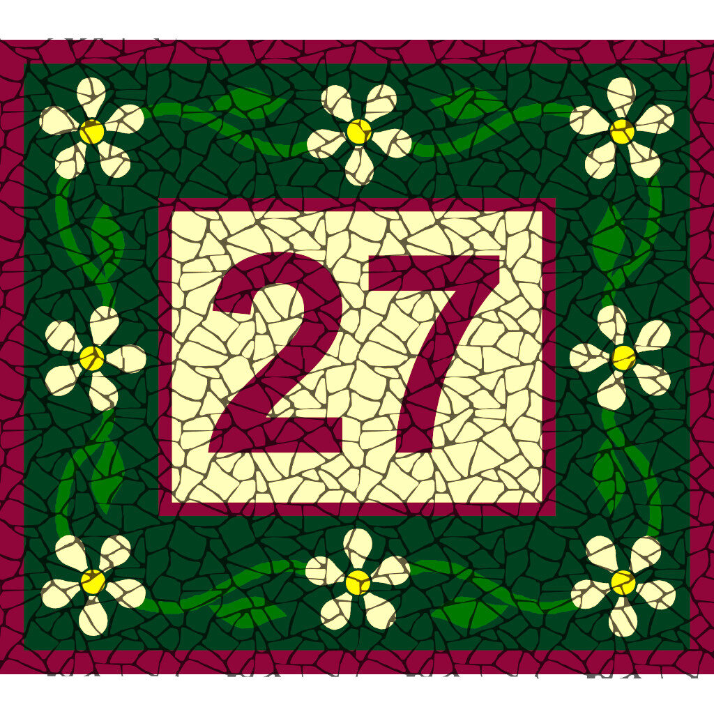 Heritage house number mosaic kit design for instruction booklet