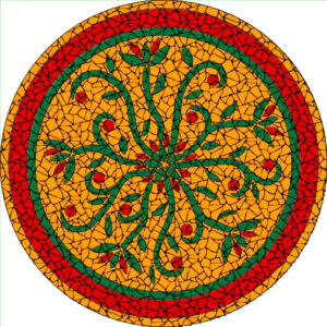 Indian Flowers Terracotta mosaic kit design for instruction booklet